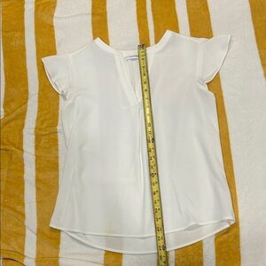 Elegant White Women's Top Calvin Klein flutter sleeve